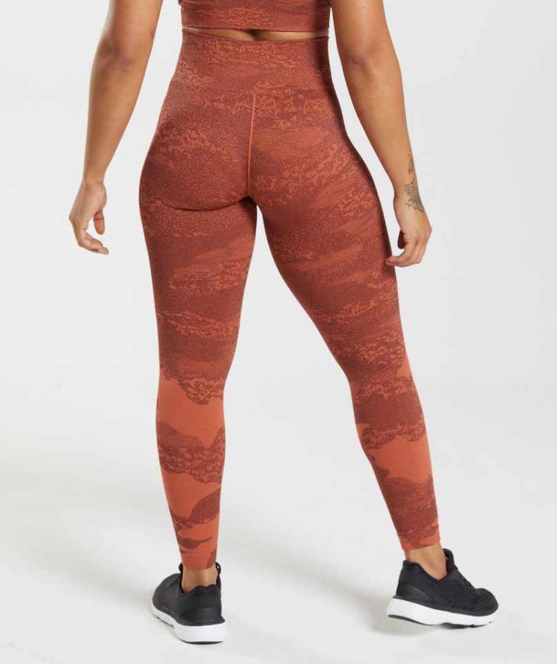 Women's Gymshark Adapt Camo Seamless Leggings Brown | CA 160D35